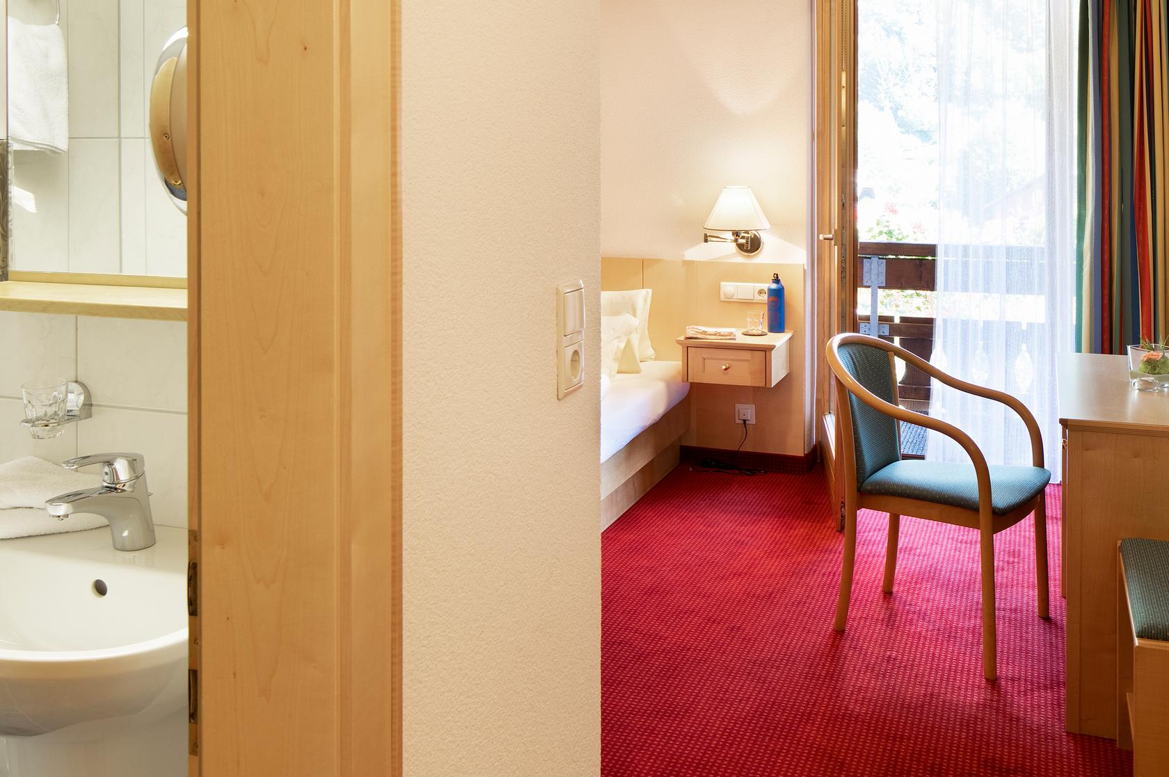 Einzelbettzimmer im Hotel Zimba in Schruns